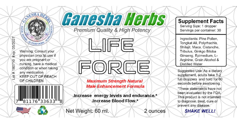 Life force Male Enhancement Formula Tincture 2 ounces image 1